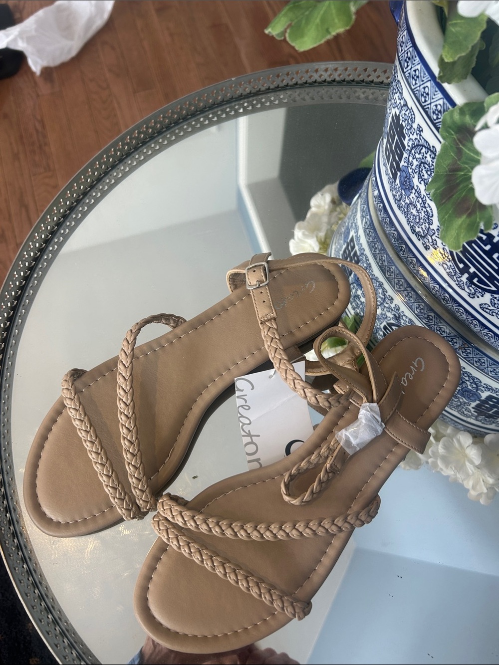 Women’s Braided Tan Strap Sandals